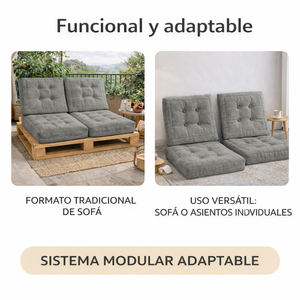 4 Cojines Individuales para Sofá de Jardín, 80x60 cm, Asiento 50x60 cm, Respaldo 12 cm de Grosor, Duraderos para Uso en Exteriores - Product Image 6