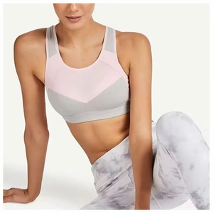 Soutien-gorge de sport pour femme, très tendance, doux, extensible, pour yoga, fitness et entraînement, confortable, bicolore, offrant un bon maintien, pour filles. - Product Image 5