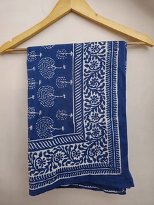 Paréo en coton bleu indigo imprimé sur mesure Pareo Designer India Beach Cover Scarf for Gift - Product Image 6