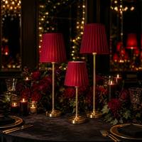 Lampe tactile sans fil élégante en velours, rechargeable, base fine dorée, intensité réglable, veilleuse LED sans fil, décoration pour mariage, bar