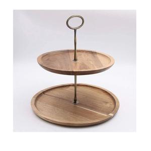 Calidad exclusiva Vintage Olive Wood Cake Stand Hotel Proveedores Vajilla-Herramienta de soporte de pastel de madera - Product Image 5