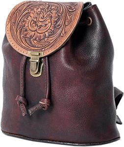 Mochila de cuero de vaca Mochila con estilo occidental Mochilas escolares Mochila multiusos unisex Productos a granel al por mayor - Product Image 1