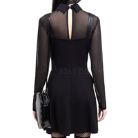 Robe de patineuse gothique pour femmes, robe mini noire punk, esthétique sombre, tenue de mode alternative, emo grunge, tenue de soirée