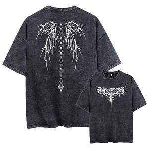 Camisetas estampadas de gran tamaño para hombre, camisetas de gimnasio Vintage de peso pesado, camisetas holgadas de lavado ácido de Ringer de algodón, camisetas de moda de calle Unisex - Product Image 2