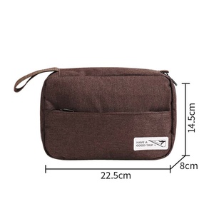 Faux Leather Medium Cosmetic <b>Case</b> Eco-Friendly Zipper <b>Makeup</b> Bag Portable Geometric Pattern Toiletry Storage Bulk - Product Image 2