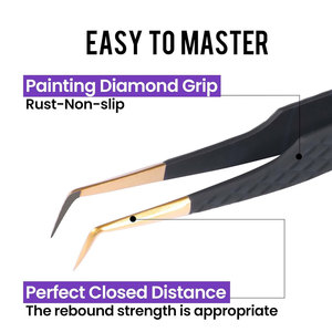 Meilleures ventes Pince à épiler à pointe en fibre personnalisée à 90 degrés Outils d'extension de cils - Product Image 3