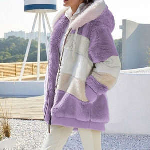 Veste universitaire chaude pour hommes automne hiver à manches longues grande taille 2024 couleur bloc fermeture éclair peluches avant 100% coton séchage rapide - Product Image 2