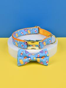 Accesorios para mascotas, <span class=keywords><strong>Collar</strong></span> de lujo personalizable de poliéster para perro, <span class=keywords><strong>Collar</strong></span> ajustable con estampado Floral para mascotas para entrenamiento - Product Image 6