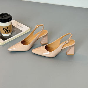 รองเท้าสไตล์ฝรั่งเศสแบบแมรี่เจนรุ่นล่าสุดสำหรับฤดูใบไม้ผลิและฤดูร้อน รองเท้าส้นเตี้ยหนังพื้นหนาสไตล์อังกฤษแบบเรโทร รองเท้าส้นสูงหวานๆ เท่ๆ - Product Image 3