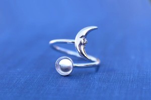 Bague en argent sterling 925 ronde avec lunette vierge, bague de réglage en pierre cabochon, bague de serrage vierge réglable fabrication de bijoux à bricoler soi-même - Product Image 4