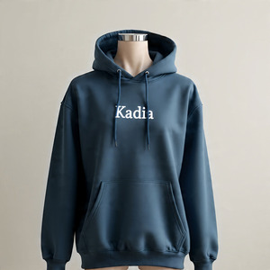 Sweat-shirt à capuche unisexe surdimensionné Kadia en molleton de coton, décontracté, pour l'automne, avec poche avant et impression par transfert thermique - Product Image 4