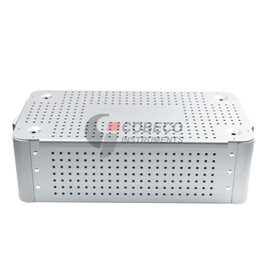 Professional Aluminum Sterilization Tray <b>with</b> <b>Lid</b> Autoclave <b>Pan</b> Instrument Organizer Cassette for Dental Clinic Surgical Use - Product Image 4