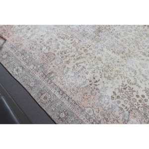 พรมตุรกี, พรมวินเทจขนาดใหญ่ 6.4x9.6 ฟุต, พรมลายดอกไม้สีเทาขาว - Product Image 4