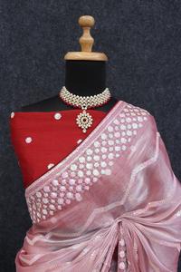 Indian Boutique última tela suave étnica Sari diseñador nupcial fiesta boda desgaste Festival secuencia exclusiva trabajo moda mujeres - Product Image 4