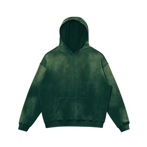 2024 nueva llegada Unisex de alta calidad 100% algodón invierno lavado ácido pulóver Sudadera con capucha diseño personalizado bolsillo sólido liso bordado - Product Image 1