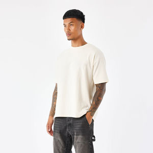 Camiseta personalizada de lavado ácido para hombre, estilo Vintage de corte holgado con hombro caído, peso pesado, 100% algodón, ropa de calle, diseño de logotipo - Product Image 6