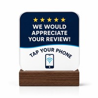 Support NFC en acrylique personnalisé avec impression UV, programmable 13,56 MHz, affichage tactile