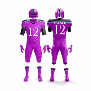 Nouveaux ensembles d'uniformes de football américain au design personnalisé, nom d'équipe imprimé, respirant, viscose/coton, antibactérien, anti-UV, unisexe - Product Image 1
