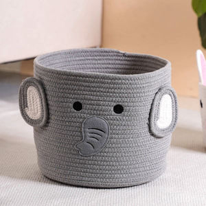 Best Selling Round Shape Unique Attractive Product Round Cotton <b>Rope</b> Cat Design <b>Storage</b> <b>Basket</b> With Handle Custom Size Home Deco - Product Image 4