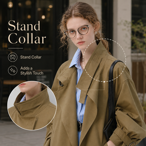 VEGA CHANG <span class=keywords><strong>Trench</strong></span> Lungo da <span class=keywords><strong>Donna</strong></span> Personalizzabile con Logo, Moda Streetwear, Cappotto Oversize Antivento - Product Image 4