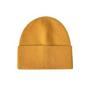 Gorro acrílico de invierno de alta calidad Unisex, gorros con puños de punto cálido de Color sólido con logotipo de parche bordado 3D para negocios de playa - Product Image 2
