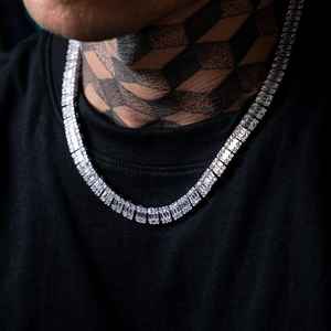 Mejor diseño de alta calidad corte esmeralda Moissanite diamante tenis cadena Hip Hop joyería - Product Image 2