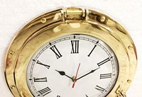 Jam dinding antik 12 inci, jam Porthole kuningan laut antik, dekorasi rumah jam dinding Bahari