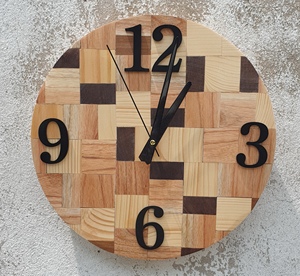 Handmade Stylish <b>Modern</b> Art Deco Rectangle Wall <b>Clock</b> Customized Green Wooden Still Life Birthday Wedding Living Room Decor - Product Image 2