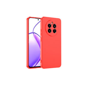 Funda de Silicona Líquida Premium de la Serie Zore Mara para Realme 12 4G, Funda Protectora Trasera Suave al Tacto a Prueba de Golpes con Logotipo, Modelo A53-Rojo - Product Image 1