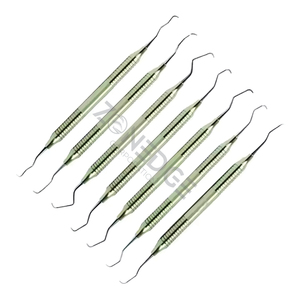 Kit de escaladores de extracción de dientes orales de potencia Manual usado por dentista, curetas de colores de elección múltiple, gran oferta, curetas dentales de plástico de acero - Product Image 2