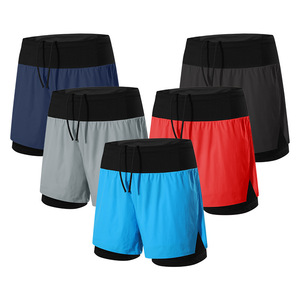 Nuevo diseño para hombre 2 en 1 entrenamiento malla de compresión gimnasio pantalones cortos de Fitness para hombres entrenamiento sin costuras envío DDP - Product Image 3