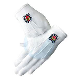 Guantes masónicos de punto de algodón Venta directa de fábrica Guantes masónicos resistentes al desgaste - Product Image 5