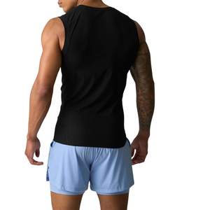 Custom Wholesale Cotton <b>Mens</b> <b>Singlet</b> Solid Blank Tank Top with Mesh Wholesale <b>Mens</b> Sleeveless Tank Top - Product Image 4