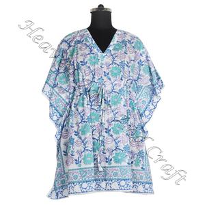 Estilo marroquí mujeres Dubai Abaya algodón Kaftan corto señoras longitud corta algodón Kaftan vestido de mujer largo/corto Kaftan vestido - Product Image 6