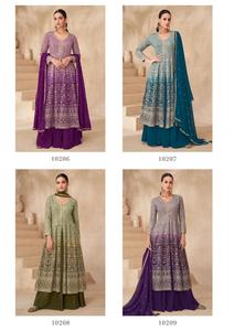 Taille libre cousu véritable georgette style pakistanais gharara anarkali costume avec travail brodé parfait pour la saison des mariages - Product Image 6