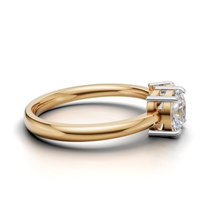 IGI Certified Lab Grown Diamond Toi Et Moi <b>Ring</b> 18K Yellow / White & Rose Gold Cushion Shape Engagement <b>Ring</b> for Women - Product Image 2