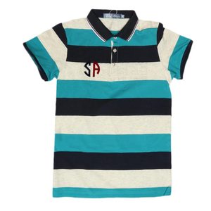 Polo pour garçons - Vert acier - Product Image 1