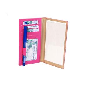 New PU <b>Leather</b> Pink Color Checkbook Cover With Pen Loop - Product Image 1
