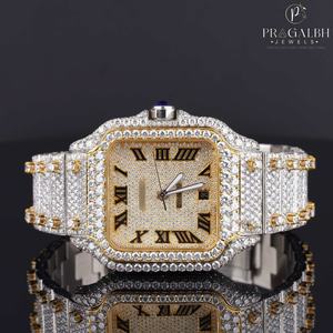 Elegante reloj automático con números romanos de estilo suizo Moissanite Reloj de lujo con diseño clásico y brillo atemporal - Product Image 4