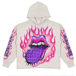 เสื้อฮู้ดดี้สตรีทแวร์ผู้ชายคุณภาพสูง ผลิตจากโพลีเอสเตอร์/คอตตอน รับผลิตสี/โลโก้ตามสั่ง เนื้อผ้าหนานุ่ม ทรงโอเวอร์ไซส์ ขายส่ง - Product Image 1