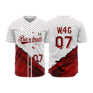 Maillot de baseball personnalisé pour homme W4G, col rond, imprimé par transfert thermique, polyester, antibactérien, évacuation de l'humidité, tissu personnalisé - Product Image 1