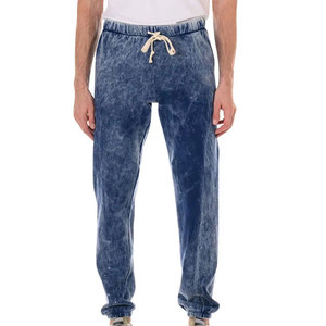 Wholesale Custom Logo <b>Drawstring</b> Acid Wash <b>Trousers</b> Loose Fit Customized Logo Printing Acid Wash <b>Trousers</b> - Product Image 1