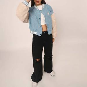 Servicio OEM ODM para Minoristas, Chaqueta Universitaria de Invierno para Mujer, Manga Larga, Chaqueta Universitaria Corta de Béisbol para Mujer, Uniformes de Invierno - Product Image 1