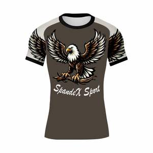 Rashguard BJJ de qualité supérieure personnalisé en gros pour hommes, anti-UV, respirant, écologique, à séchage rapide, rashguard MMA - Product Image 1