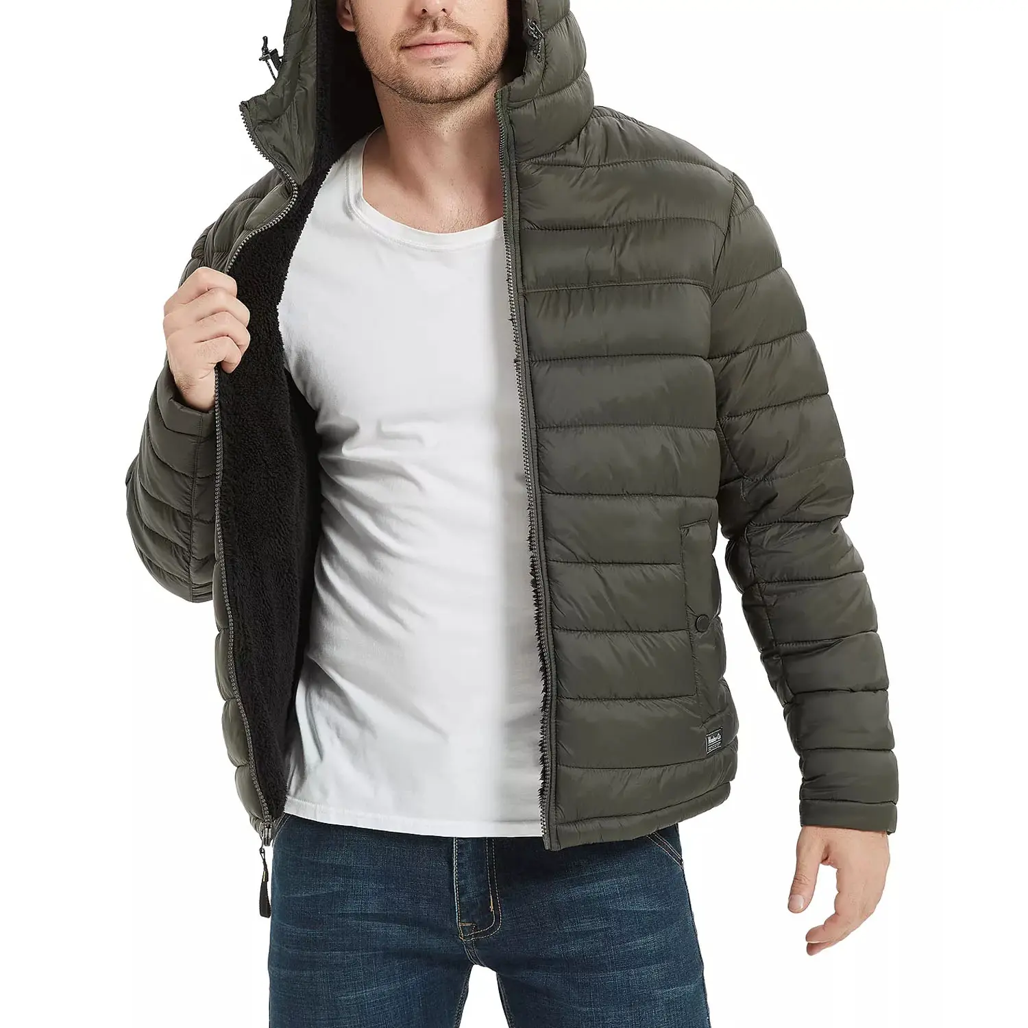 Supplier Wholesale Custom Winter Warm Outdoor Waterproof Padded Bubble Fashion Streetwear Camo With Hood Mens Puffer Jacket