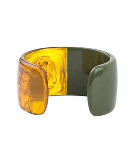 Brazalete de resina abierto respetuoso con el medio ambiente Estilo elegante Forma hexagonal Diseño moderno Brazalete de resina epoxi para mujeres POR HF CRAFTS - Product Image 4