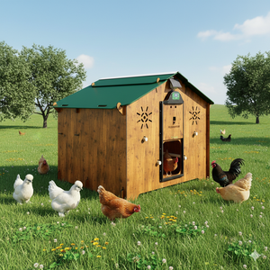 Gallinero Cucciolotta Polly Farm 2XL Cuadrado, Sólido, Hecho en Italia, Laminado HPL de Alta Calidad, Resistente para Exteriores - Product Image 3