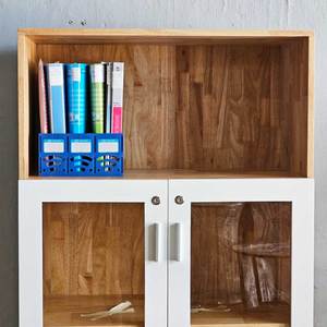 Modern 4-Tier Wooden THS68041 File Cabinet with Lockable <b>Glass</b> Door High Elasticity Rubberwood Material - Product Image 4