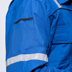 Combinaisons de travail ignifuges en coton haute visibilité 1 pièce Veste Pantalon Uniforme de travail Pétrole Gaz Réfléchissant Sécurité Résistant aux flammes FR FRC Vêtements de travail - Product Image 5