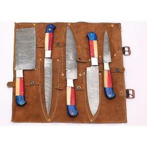 Jexmoo-Juego de cuchillos de chef de acero de Damasco hechos a mano, 5 unidades, cuchillos de cocina profesionales con mango de madera, regalo para cocineros - Product Image 2